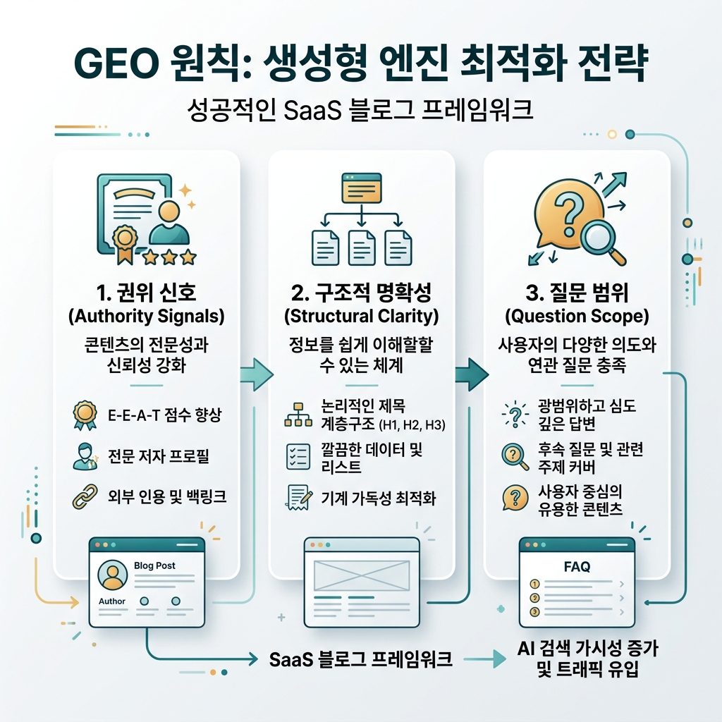 SEO 与 GEO 流程图，展示搜索排名路径和 AI 引用路径