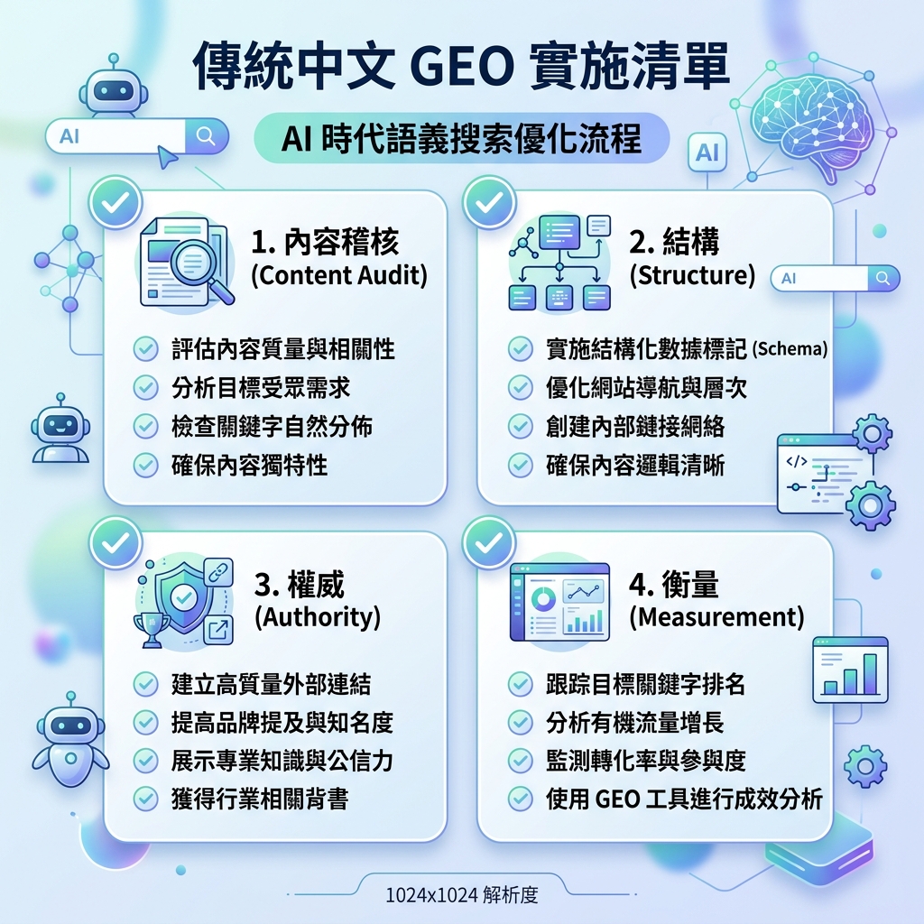 AI 引用准备度清单，包含访问、答案、证据和实体检查