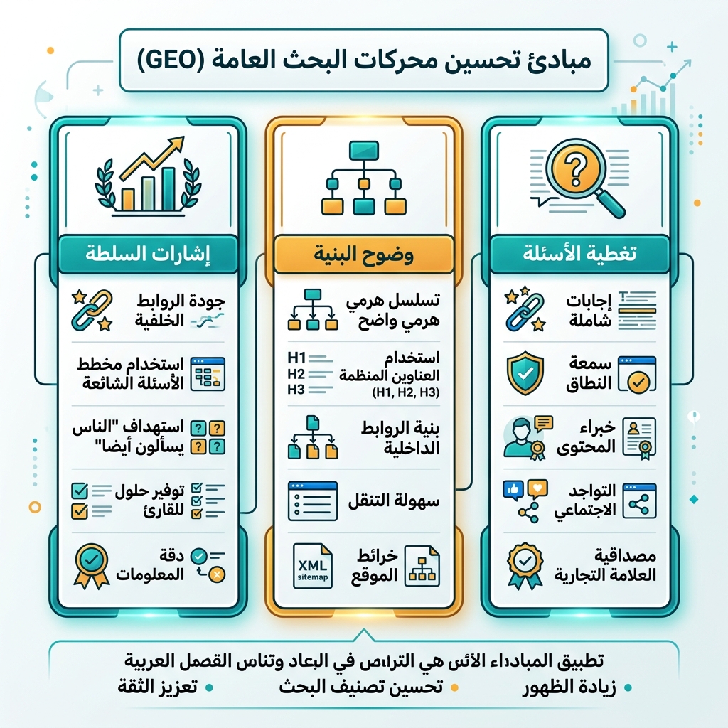 مسار GEO من الصفر إلى الواحد عبر أساس قابل للزحف، محتوى جاهز للإجابة، دليل خارجي، وحلقة شهرية لظهور الذكاء الاصطناعي
