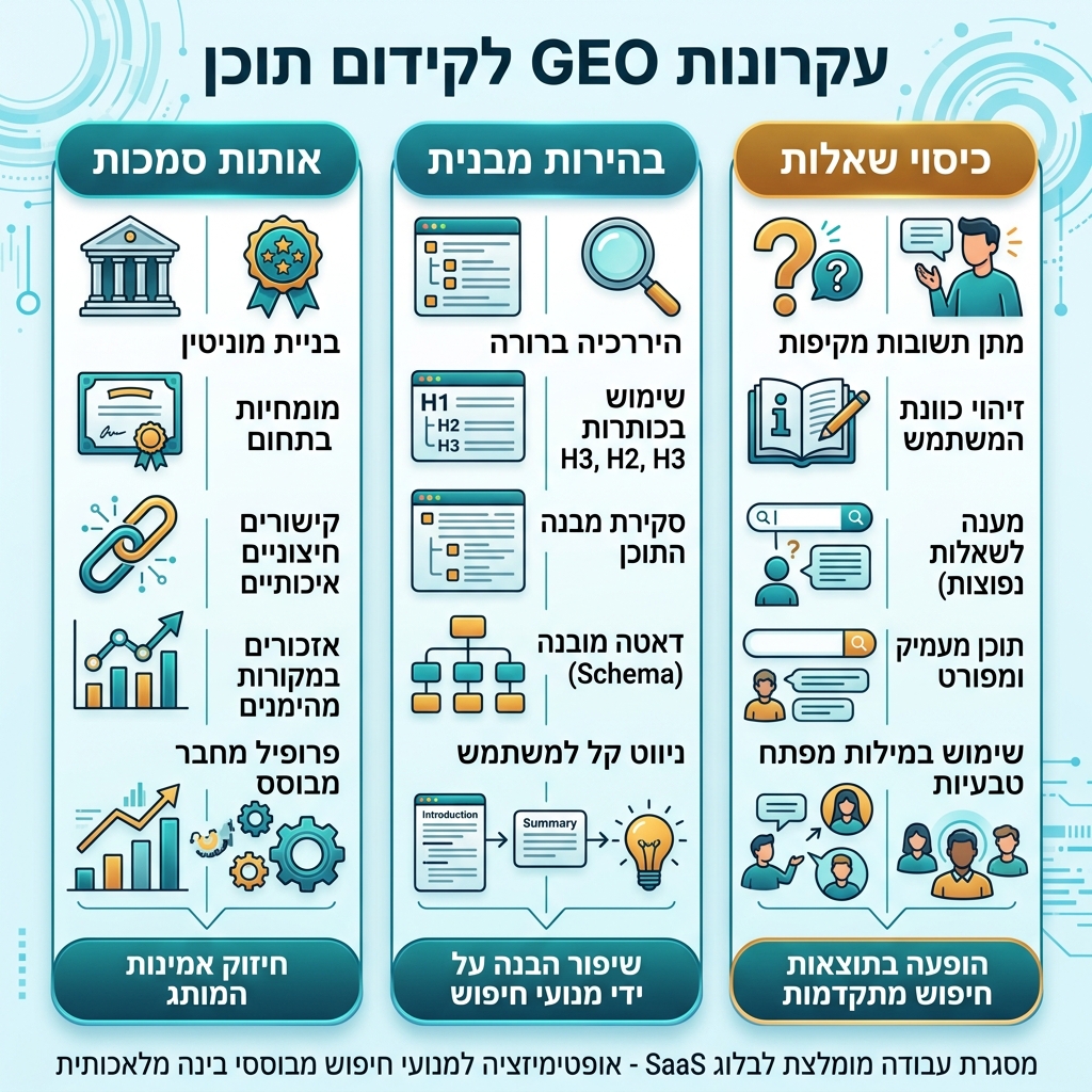 רשימת בדיקה לכלי GEO ו-SEO