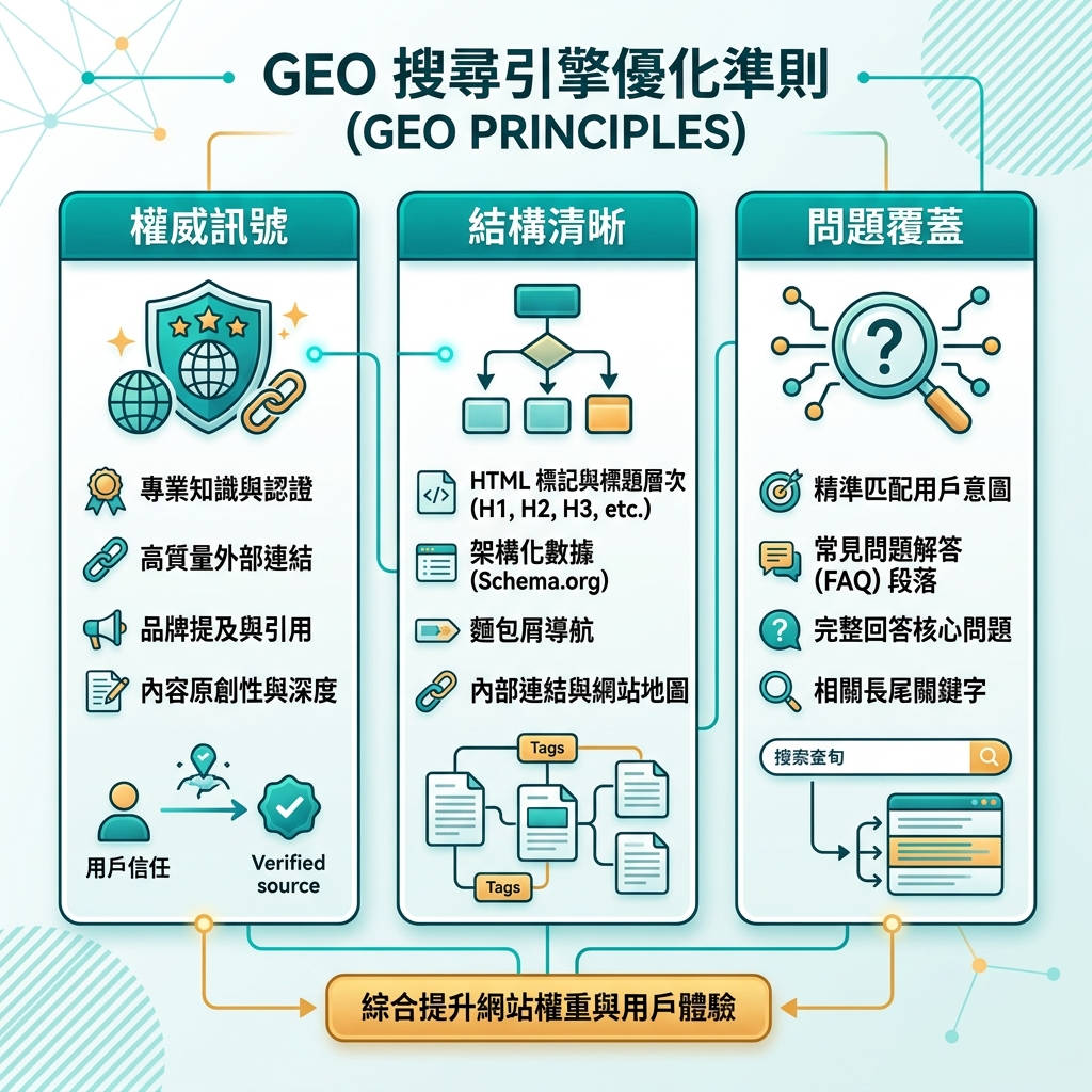 站外 GEO 信任信号地图，展示自有内容如何被第三方提及、评论、社区、合作伙伴页面和专家证据支撑。