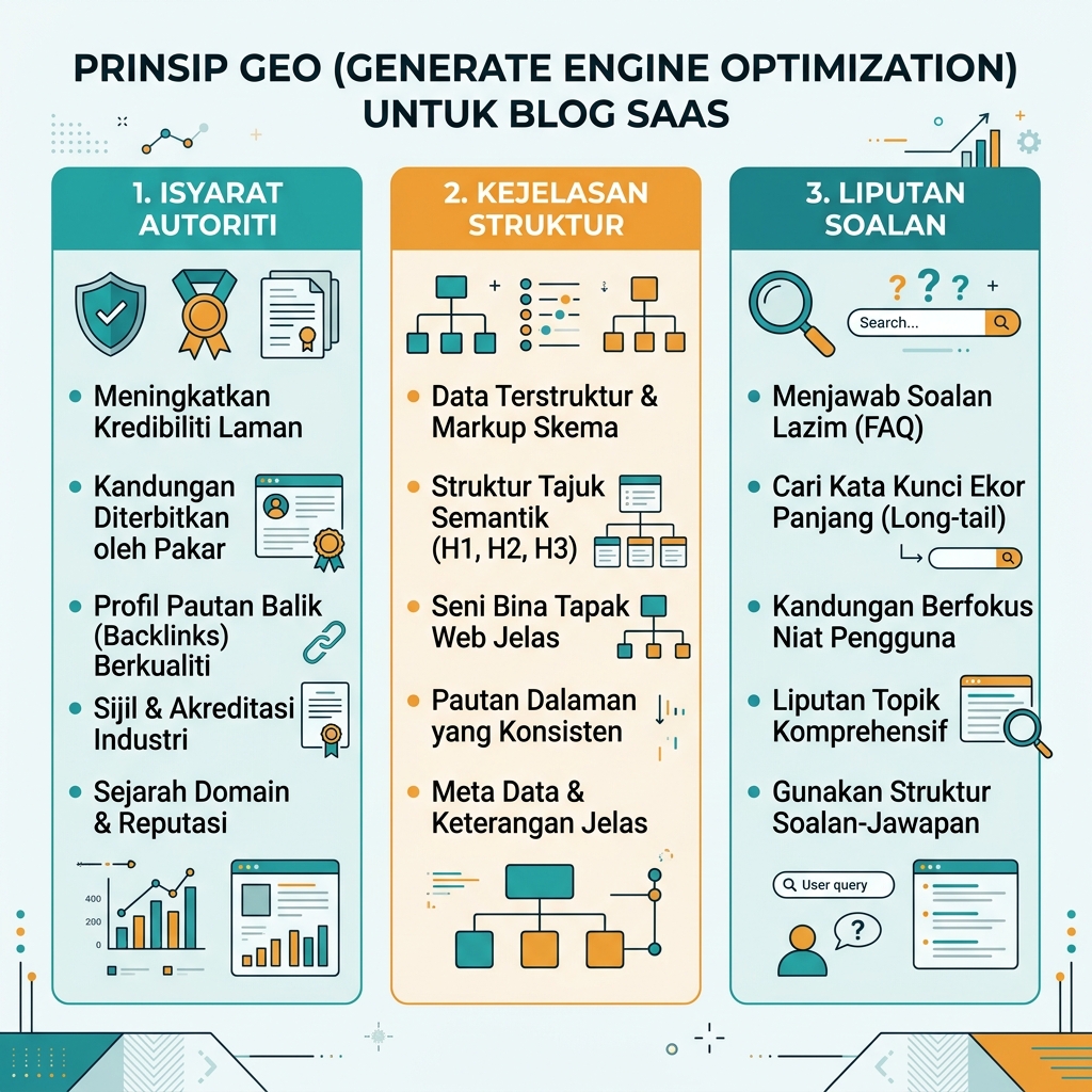 六步 GEO 内容工作流：问题、直接答案、证据、实体、FAQ 和衡量。