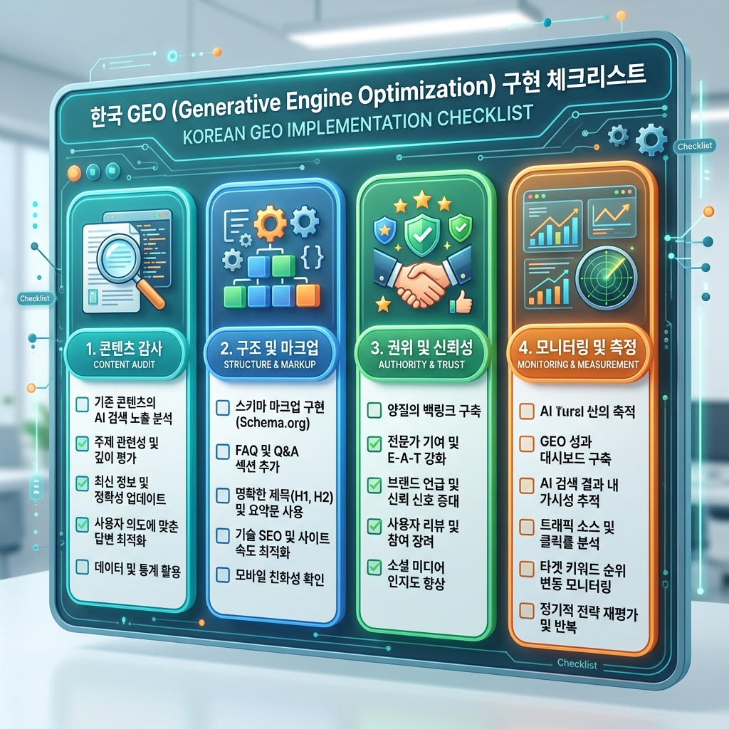 2026 GEO 工作流，包含页面证据、第三方来源、FAQ schema、社区信号和引用追踪