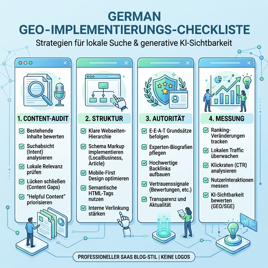 2026 GEO 工作流，包含页面证据、第三方来源、FAQ schema、社区信号和引用追踪