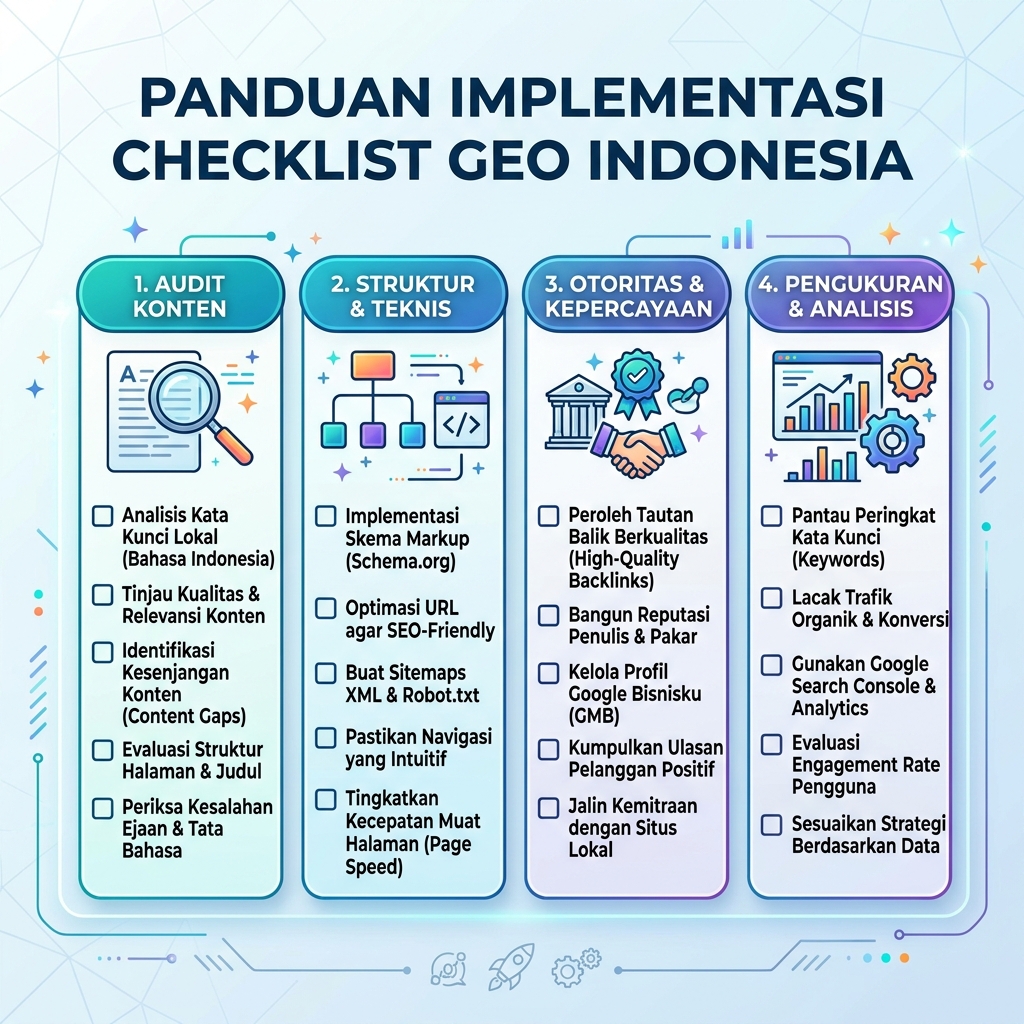 Proses pengukuran GEO: baseline, cadence, dan aksi konten atau sumber