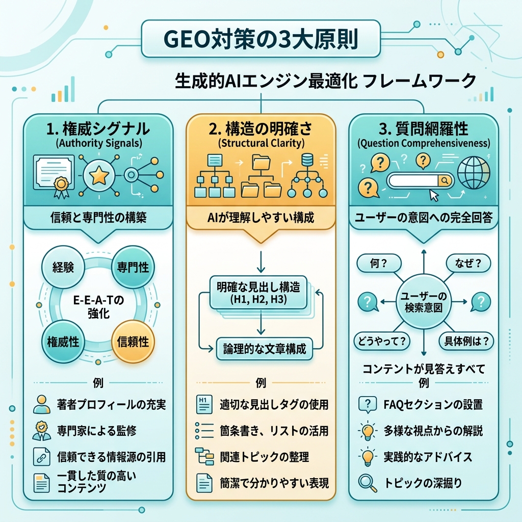 GEOは従来型SEOに取って代わるのかを説明する情報図