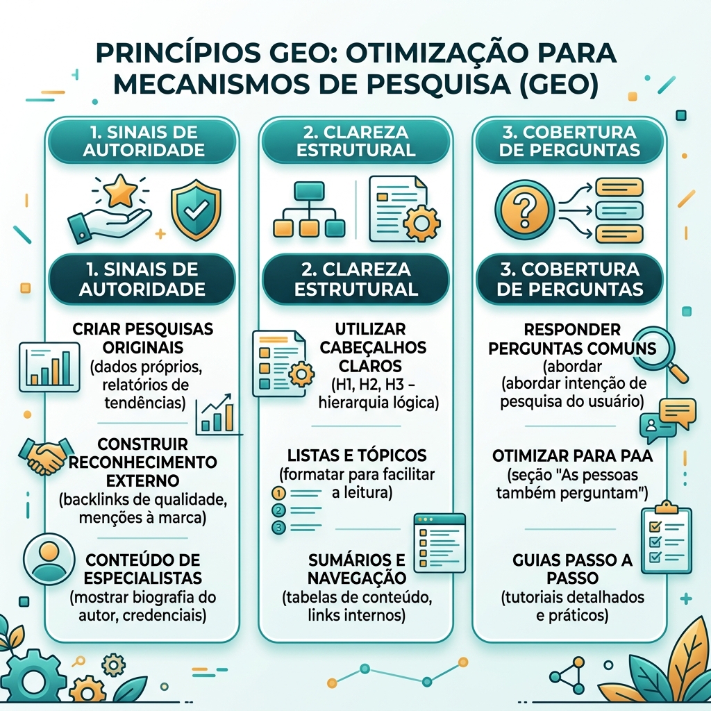 Diagrama informativo sobre GEO e SEO tradicional