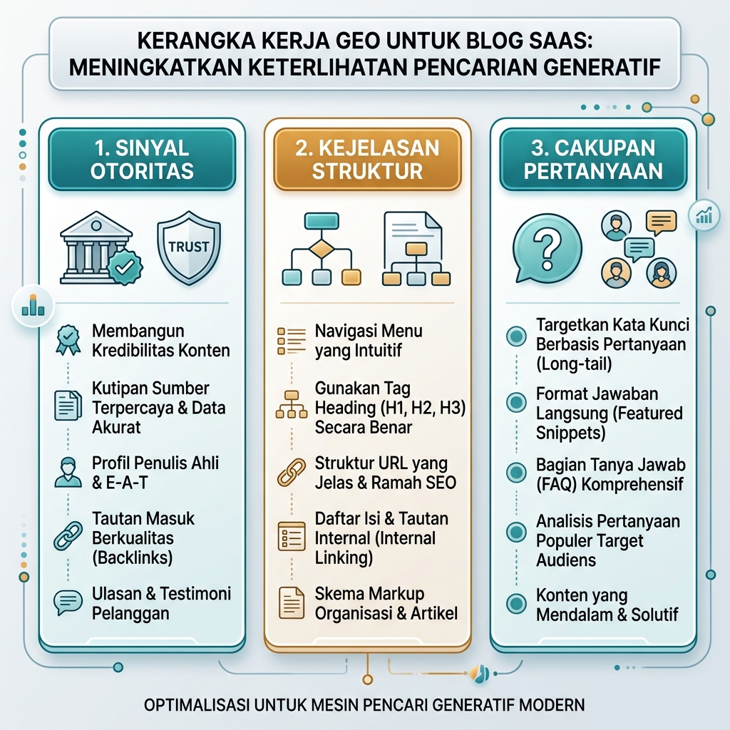Diagram informasi tentang GEO dan SEO tradisional