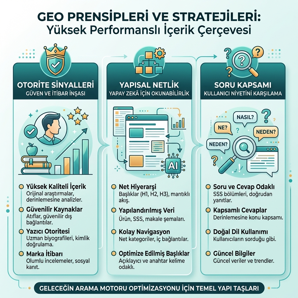 GEO ve geleneksel SEO hakkında bilgi diyagramı