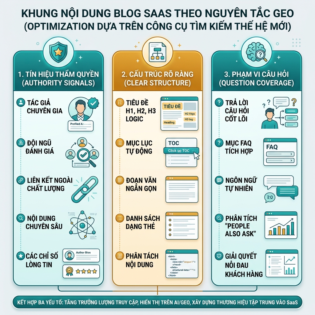 Sơ đồ thông tin về GEO và SEO truyền thống