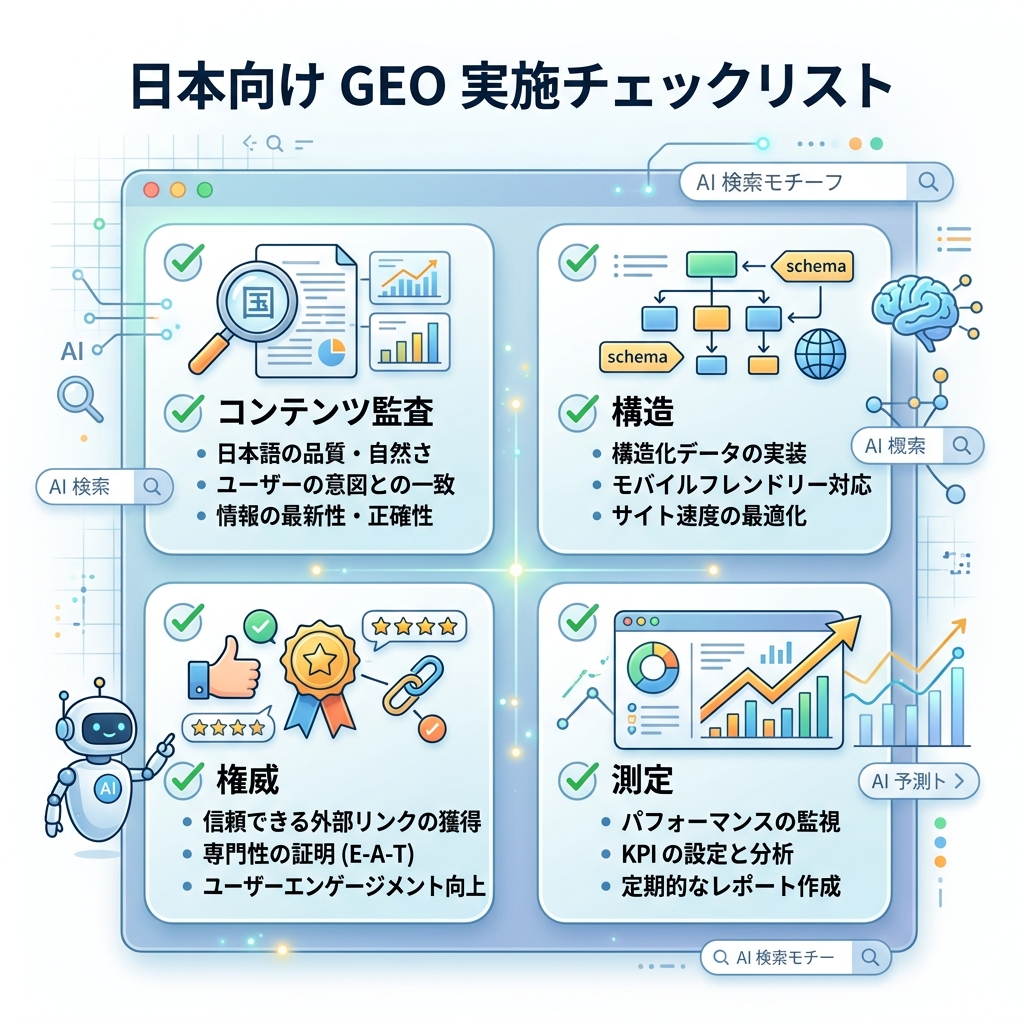 回答、証拠、構造、行動をつなぐ GEO ページ構造