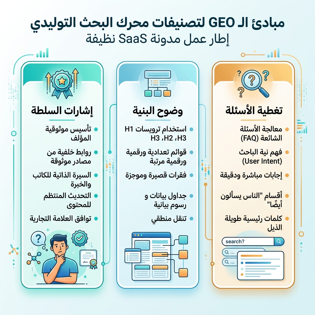 مخطط معلومات يوضح الفرق بين GEO وSEO التقليدي