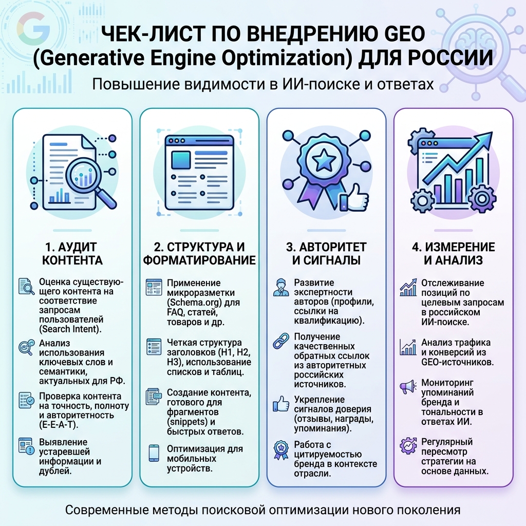 Структура GEO-страницы: ответ, доказательства, структура и действие