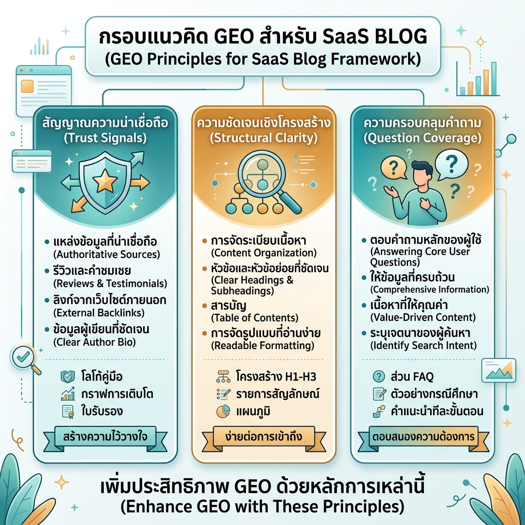 แผนภาพอธิบายความแตกต่างระหว่าง GEO และ SEO แบบดั้งเดิม