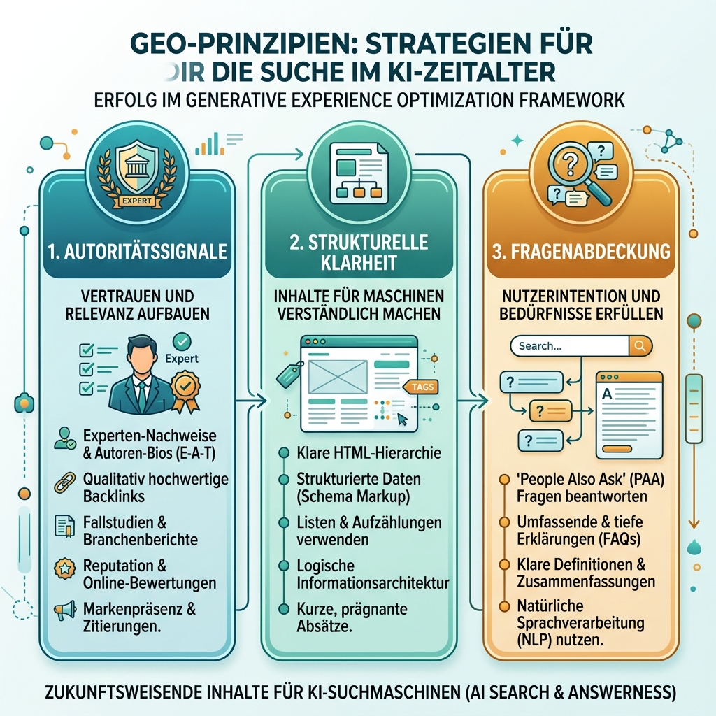 Informationsdiagramm dazu, wie sich GEO von traditioneller SEO unterscheidet