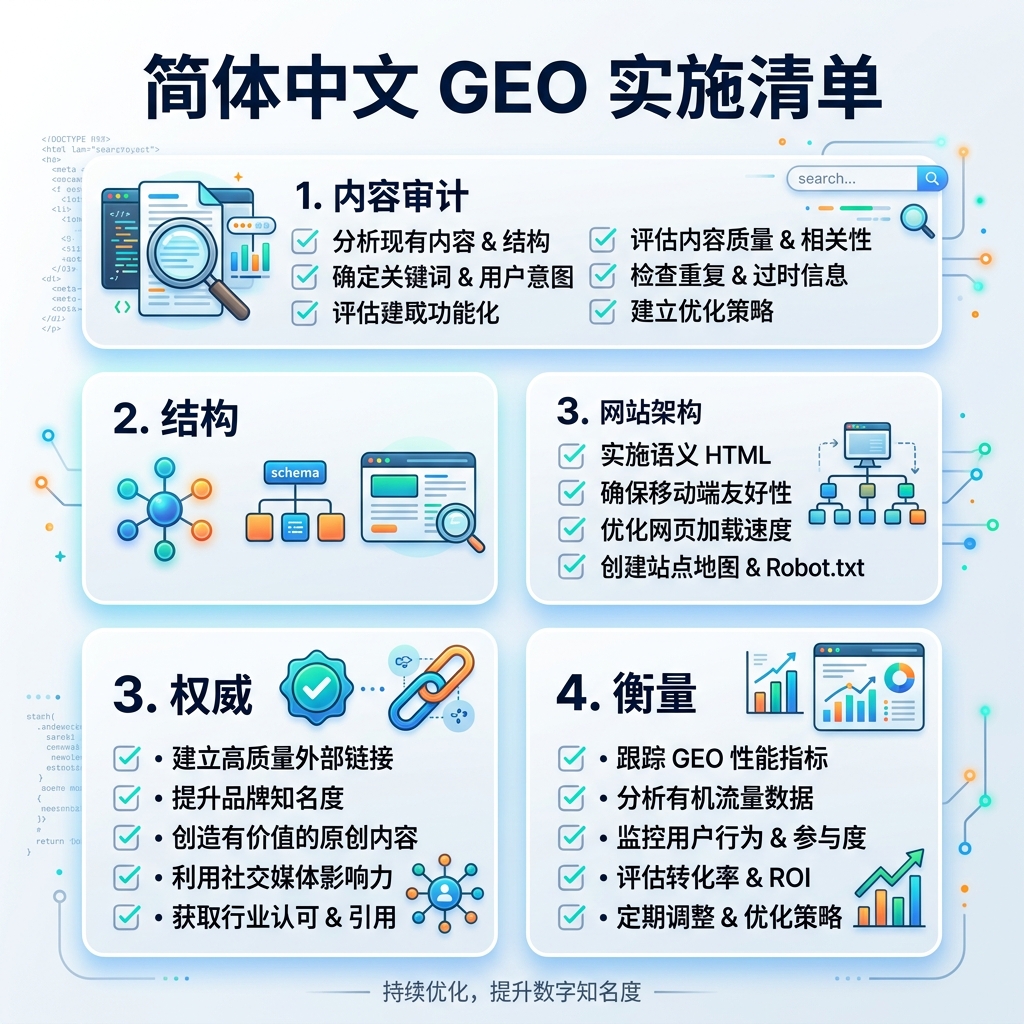 本地化信息图：从监测提示词到修复页面再到复测答案的 GEO 工作流