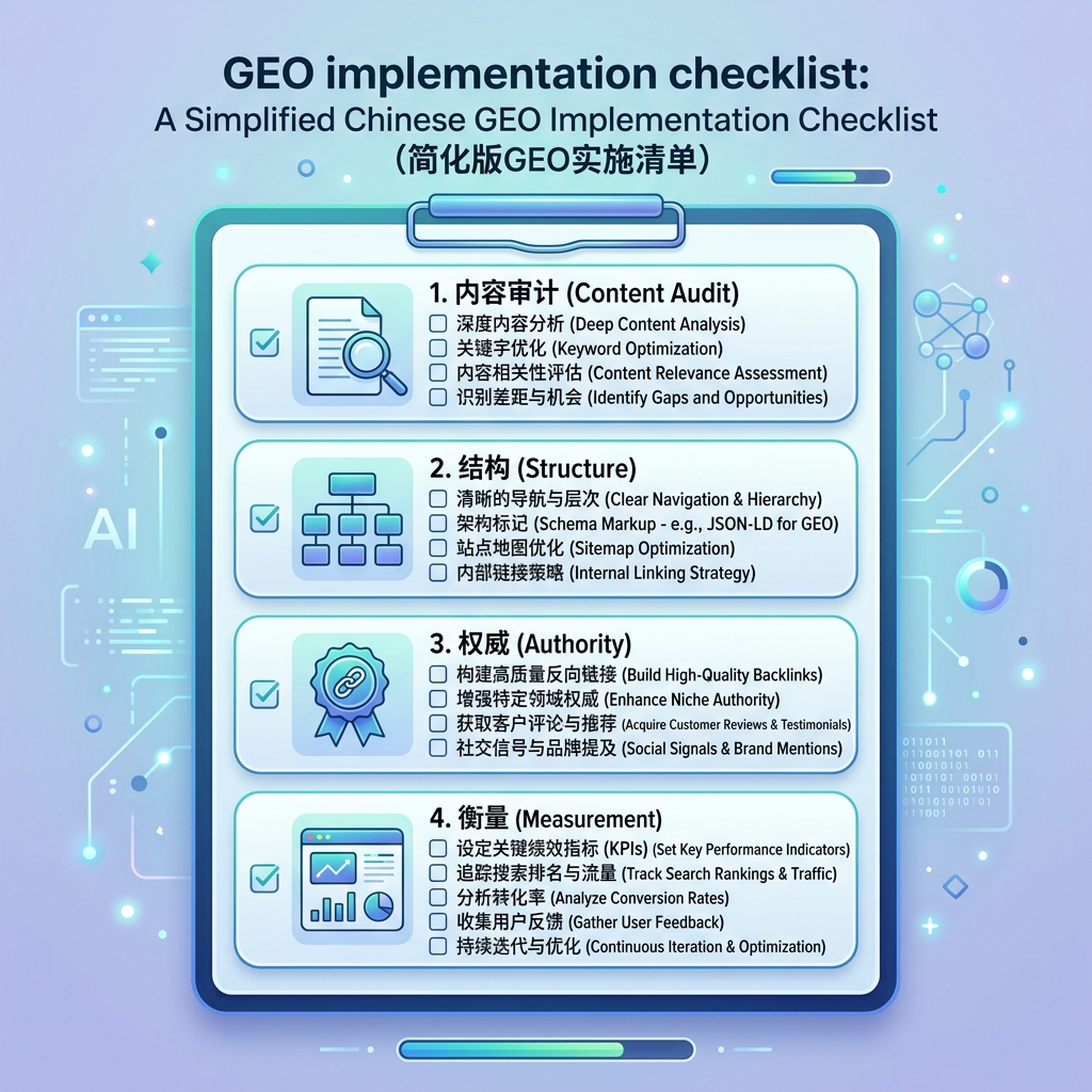 本地化信息图：从监测提示词到修复页面再到复测答案的 GEO 工作流
