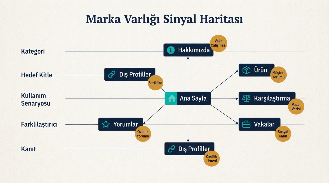 ChatGPT GEO için marka varlığı sinyal haritası