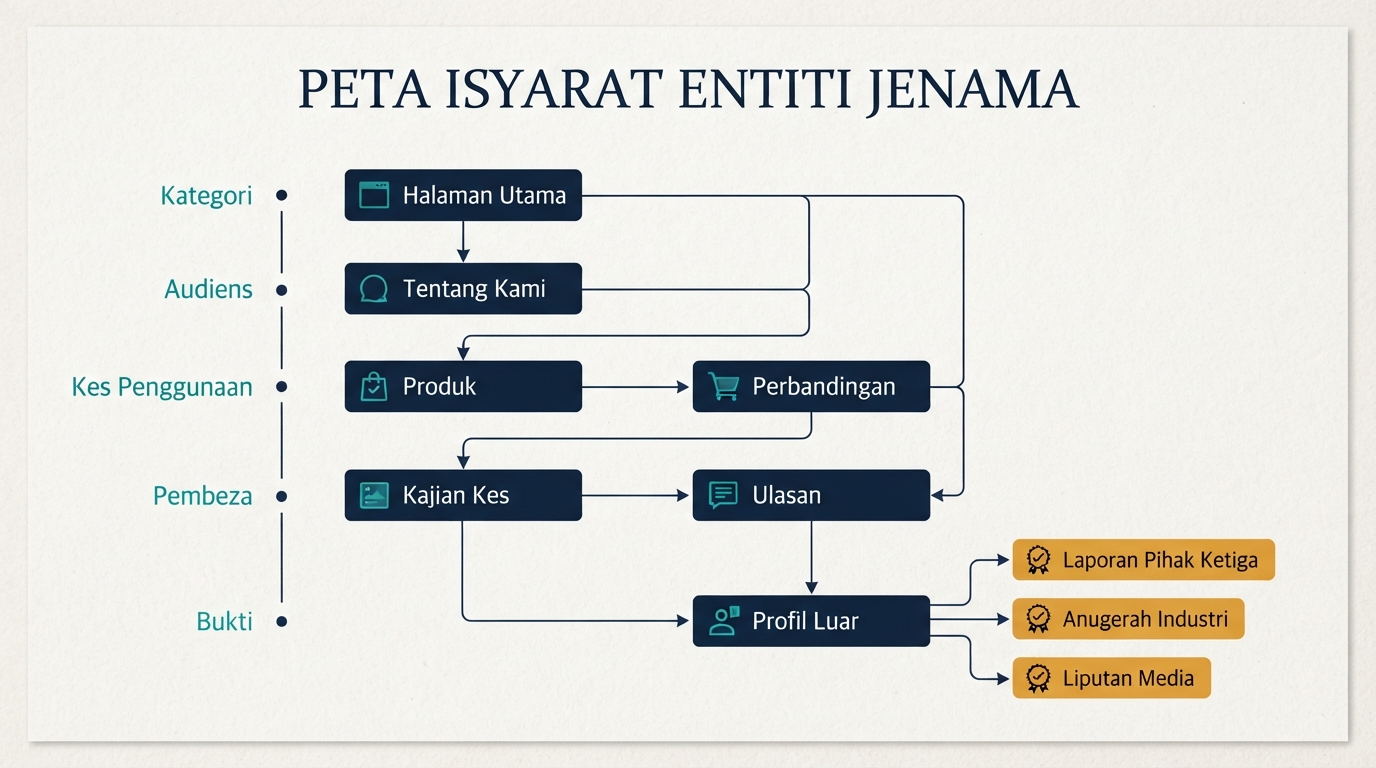 Peta isyarat entiti jenama untuk ChatGPT GEO