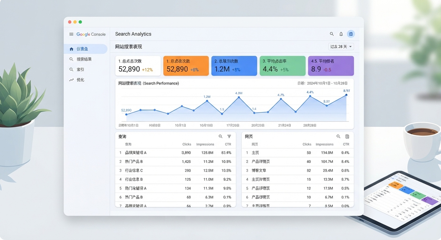 未登录桌面状态下捕获的 Google Search Console 公开页面截图。