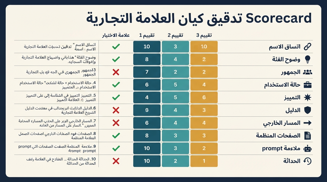 Scorecard تدقيق كيان العلامة التجارية لـ ChatGPT GEO
