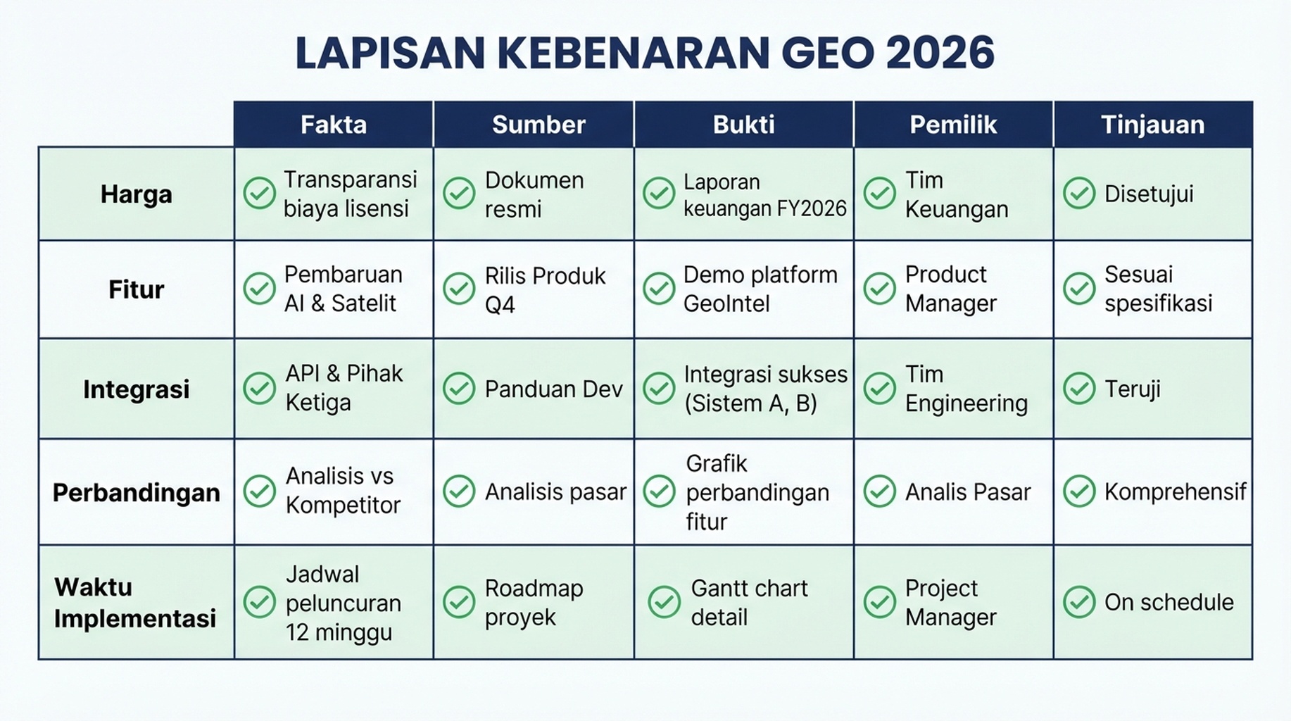 Bagan loop pergeseran fakta merek: sebutan web lama, pencarian AI, jawaban terdistorsi, turunnya kepercayaan, lalu perbaikan melalui sumber resmi, Schema, bukti, dan pemantauan