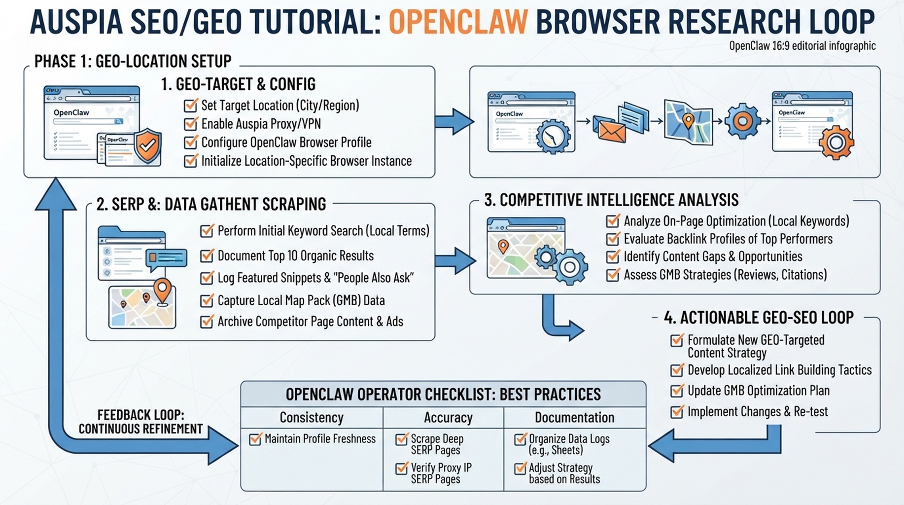 OpenClaw Browser Research Loop infographic