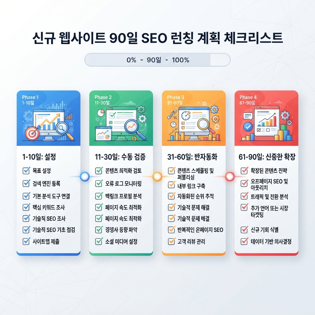 90일 신규 사이트 출시 계획