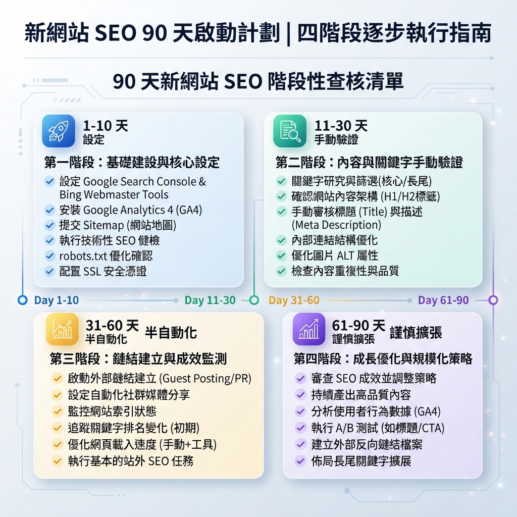2026 年新網站 SEO 90 天計畫