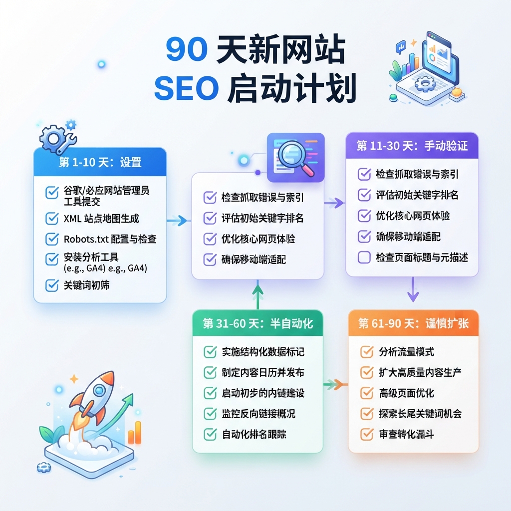 2026 年新网站 SEO 90 天计划