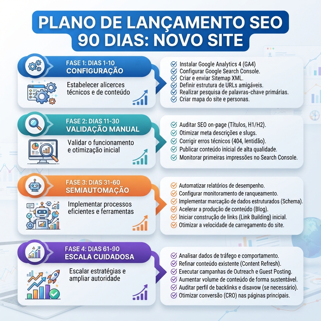 Plano SEO de 90 dias para 2026