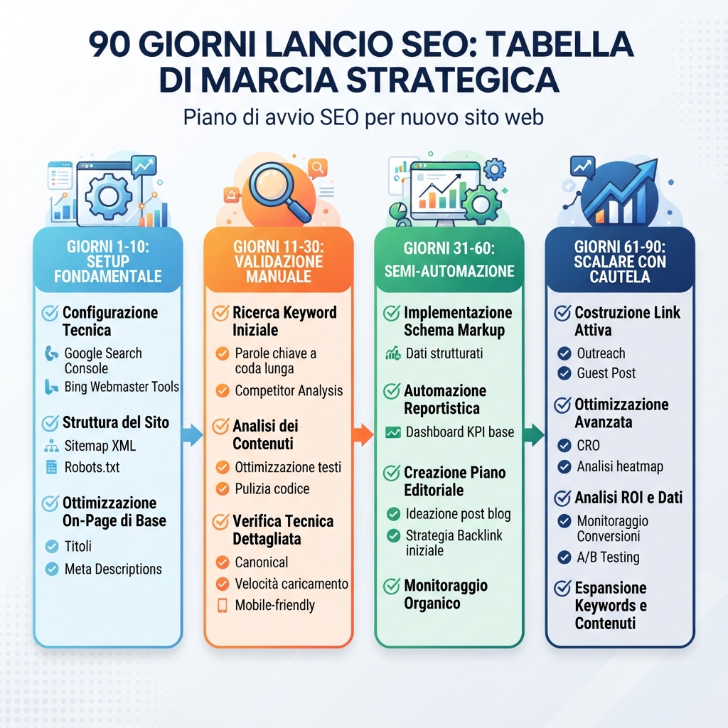 Piano SEO di 90 giorni per il 2026