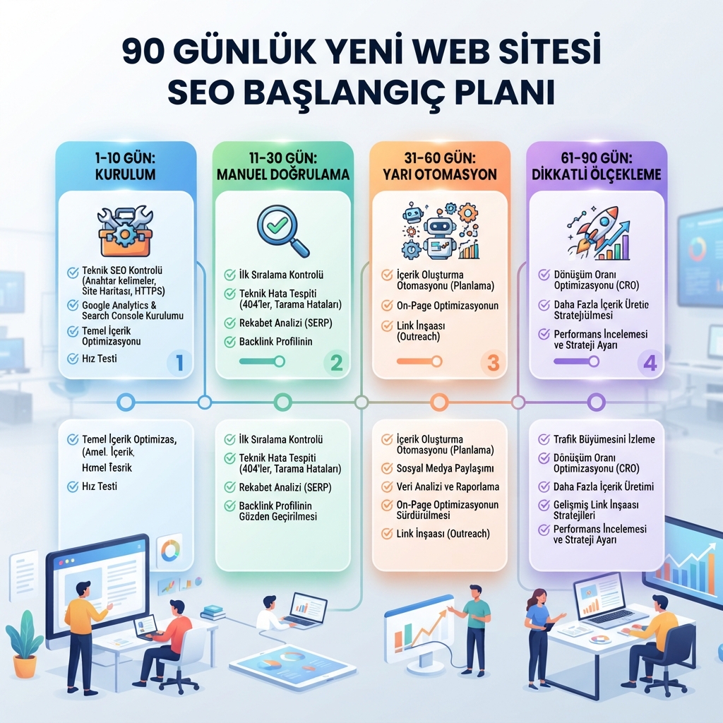 2026 için 90 günlük yeni site SEO planı