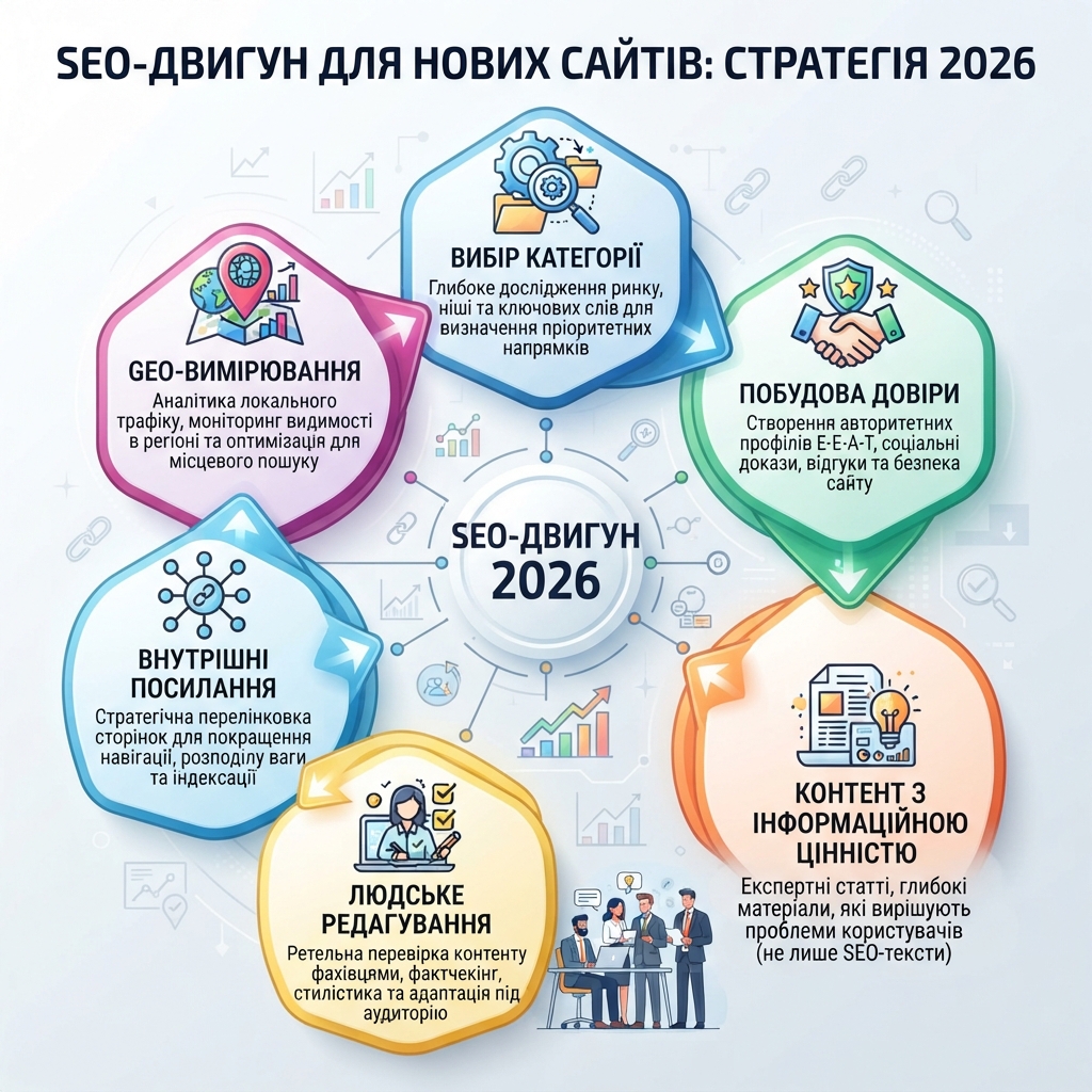 SEO-двигатель нового сайта 2026