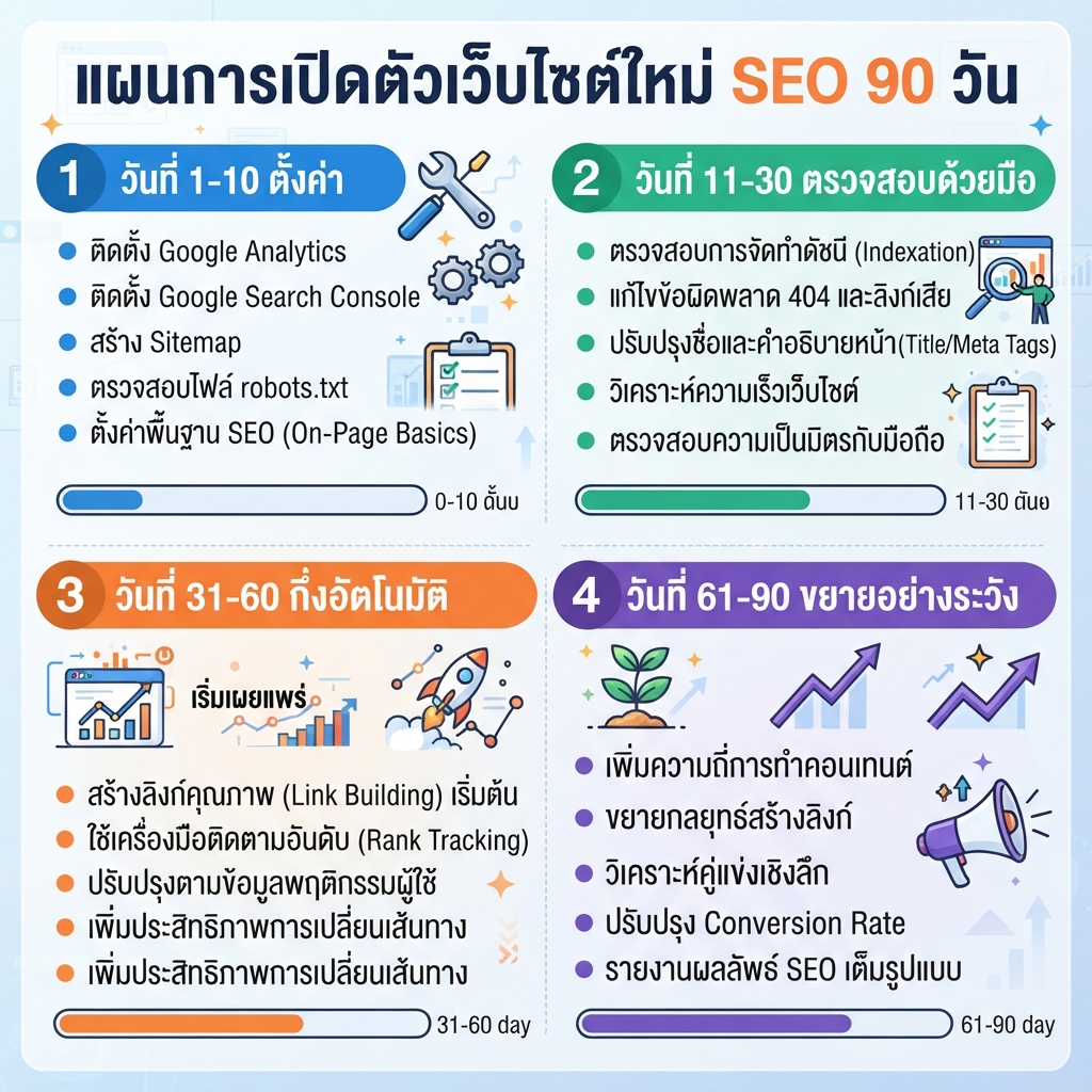 แผนเปิดตัวเว็บไซต์ใหม่ 90 วัน