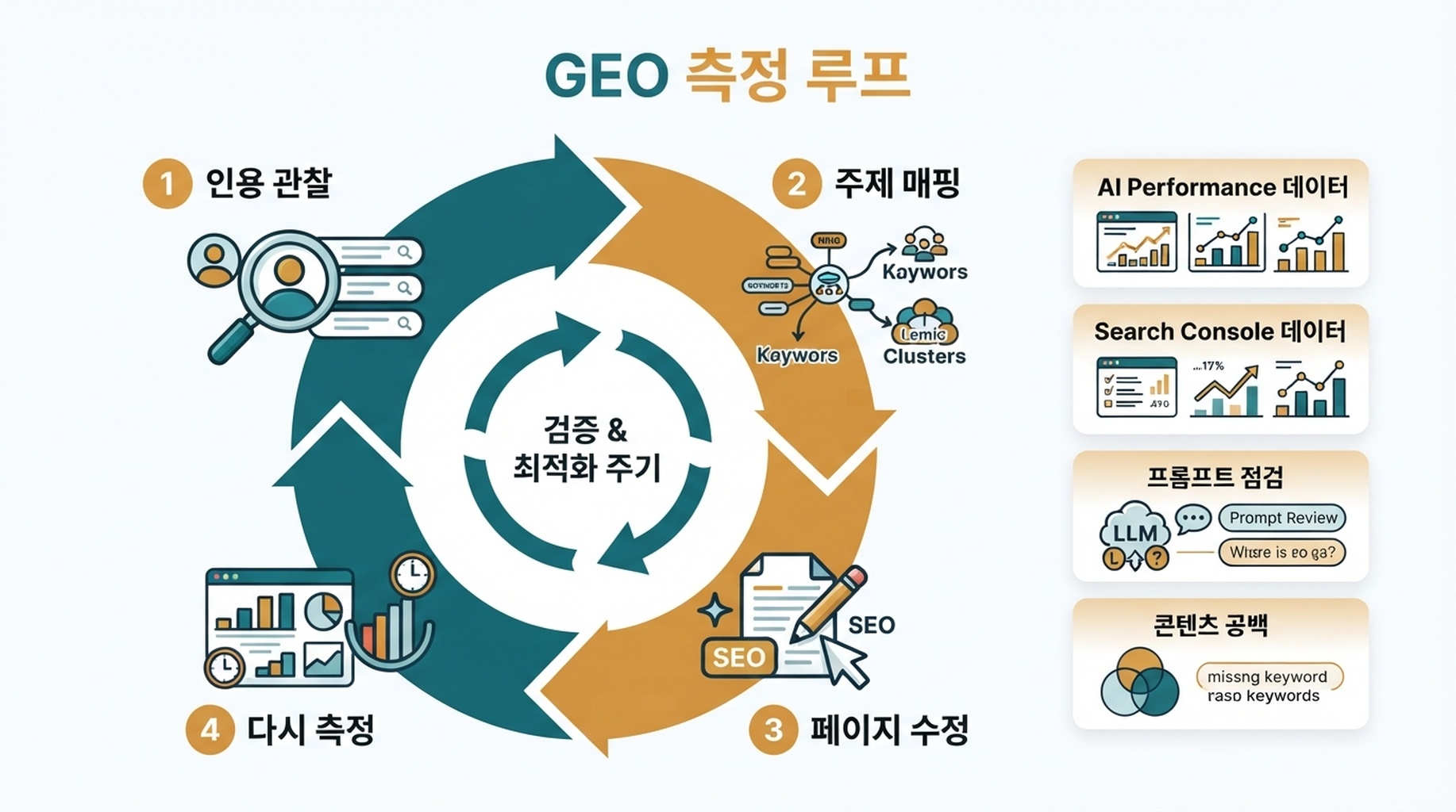 AI 검색 데이터에서 콘텐츠 개선으로 이어지는 GEO 측정 루프