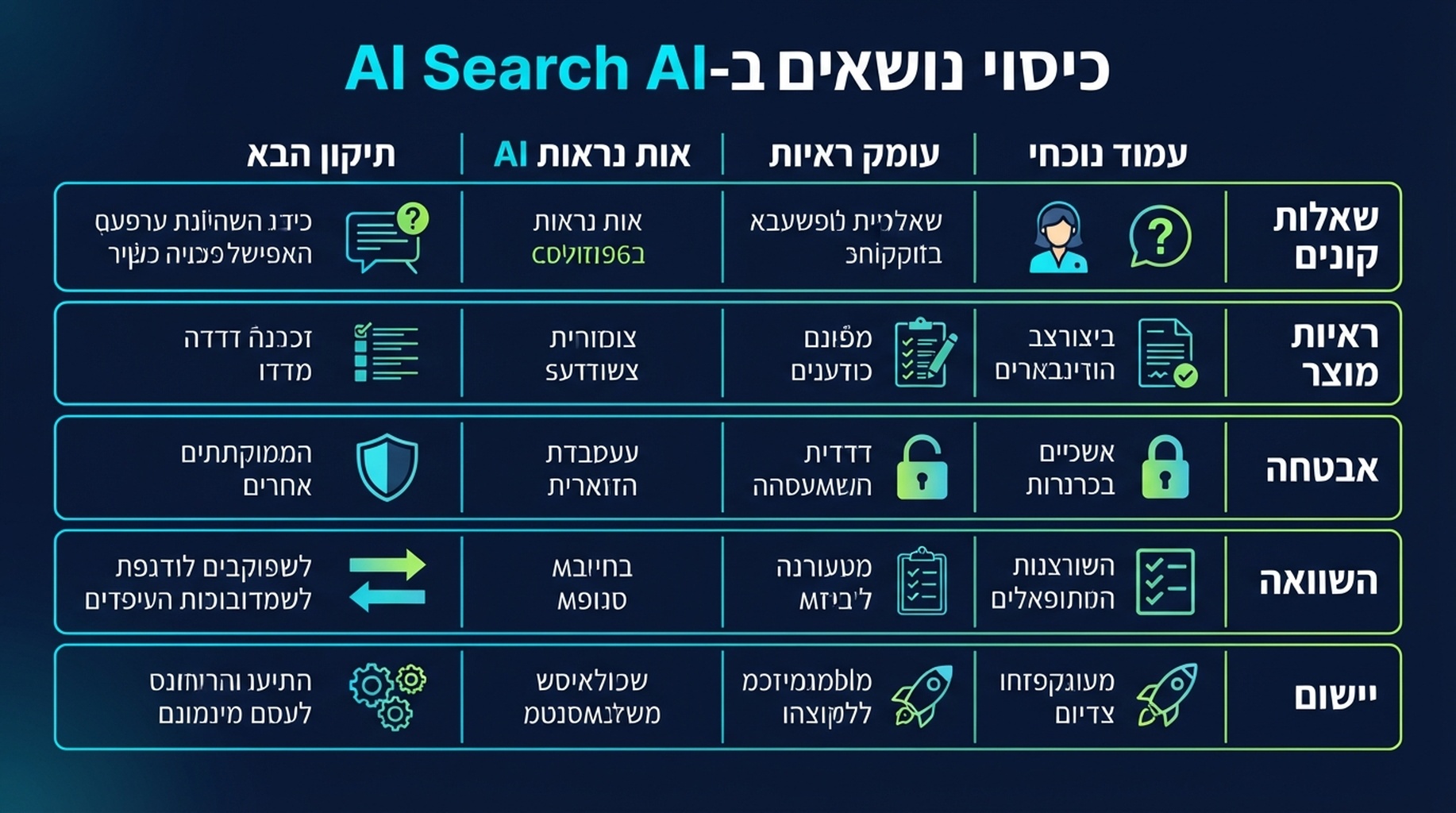 מטריצת כיסוי נושאים לנראות AI Search