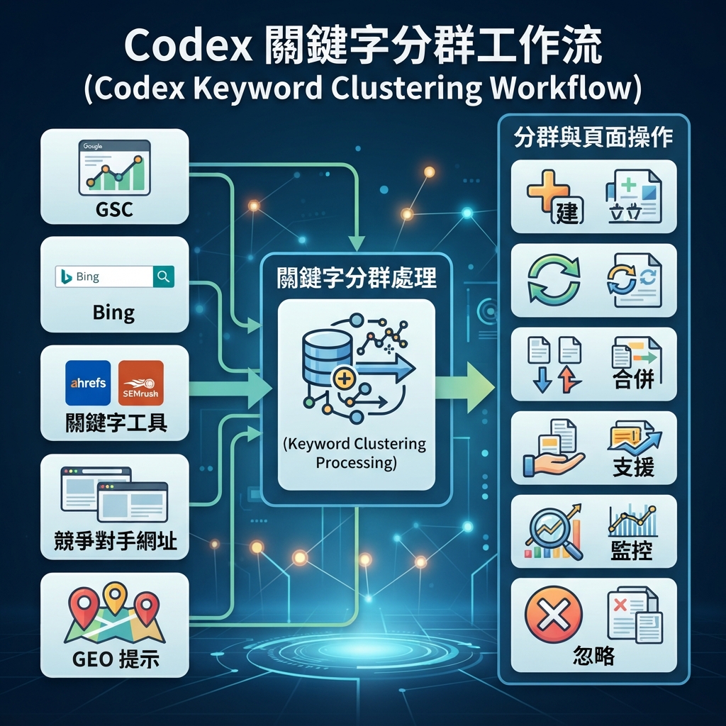 Codex keyword clustering skill 繁中封面