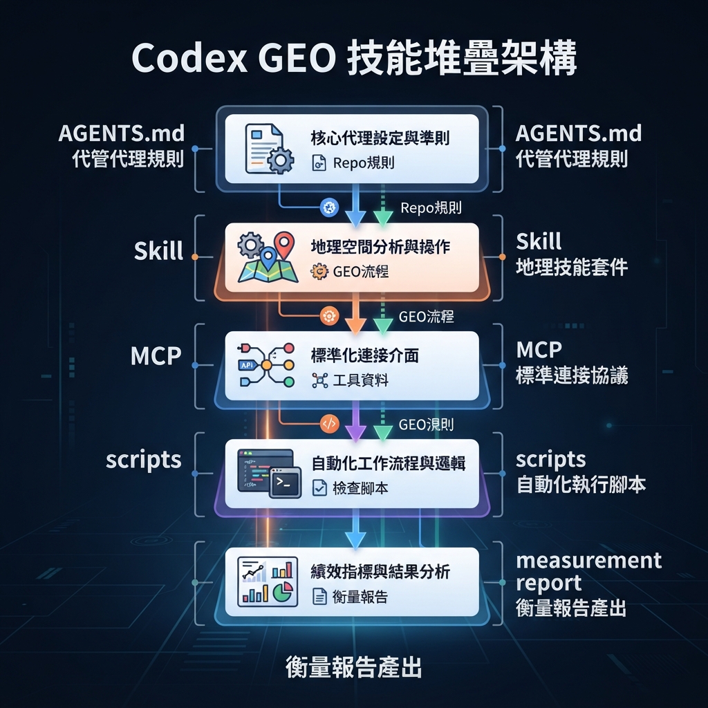 Codex GEO skill workflow：source gathering、answer design、QA、publishing 與 measurement