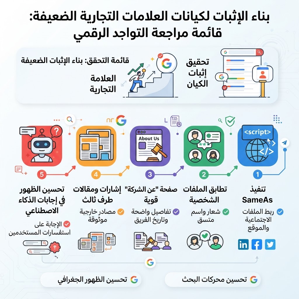 قائمة تحقق توضح كيف تستطيع العلامات دون عتبة متابعي Google Search Profile بناء دليل entity