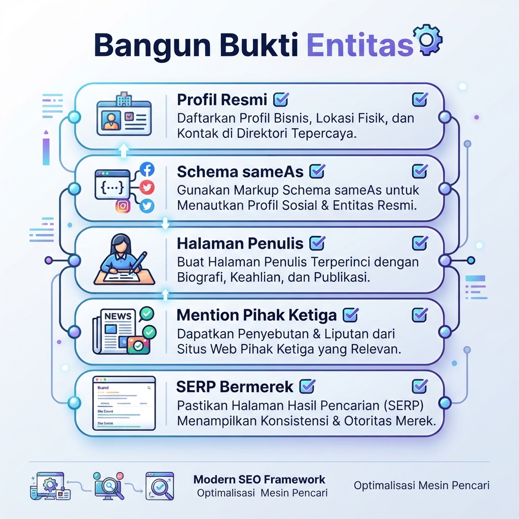 Checklist Indonesia tentang cara membangun bukti entitas sebelum mencapai ambang Google Search Profiles