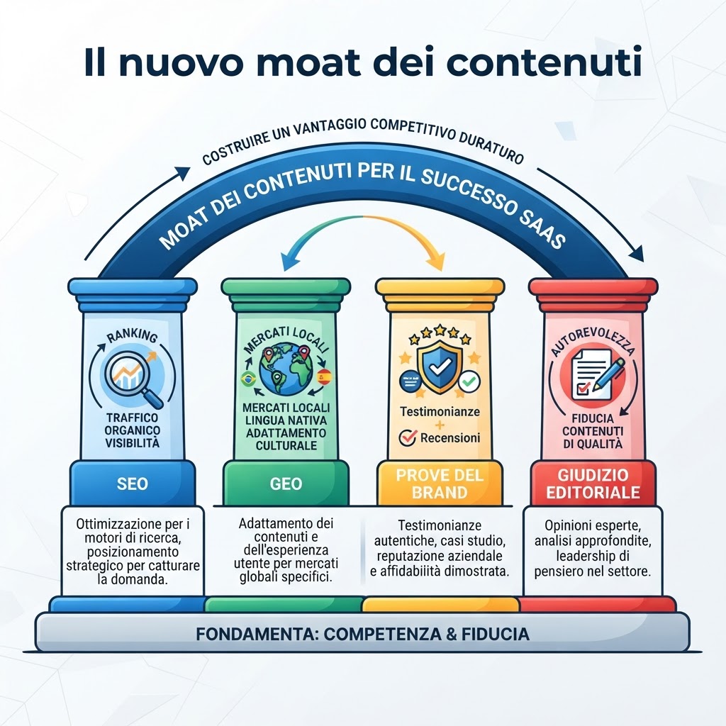 Infografica sui nuovi pilastri del content marketing dopo l'automazione AI
