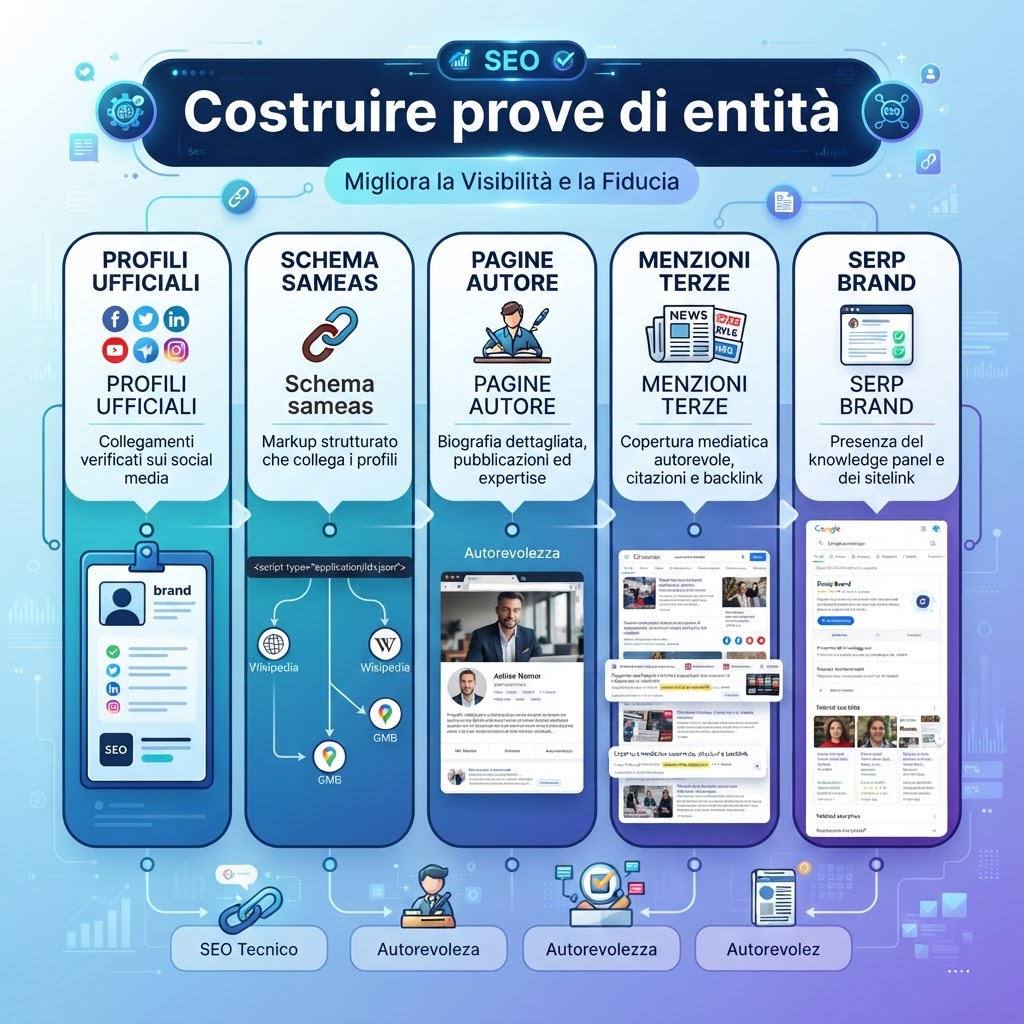 Checklist italiana su come costruire prove di entità prima di raggiungere le soglie di Google Search Profiles