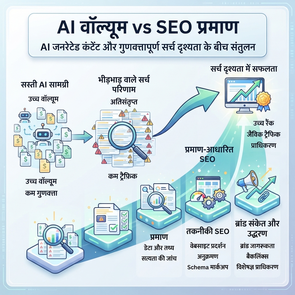 इन्फोग्राफिक: GPT-5.6 कैसे AI कंटेंट की लागत घटाता है और SEO/GEO प्रमाणों का महत्व बढ़ाता है