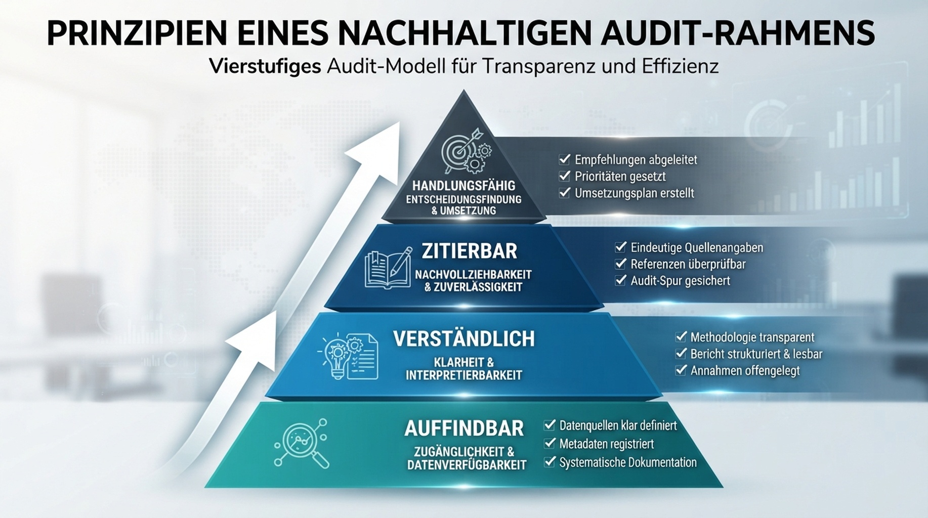 Vier-Schichten-Modell fuer Agent Readiness: auffindbar, verstaendlich, zitierbar und handlungsfaehig.