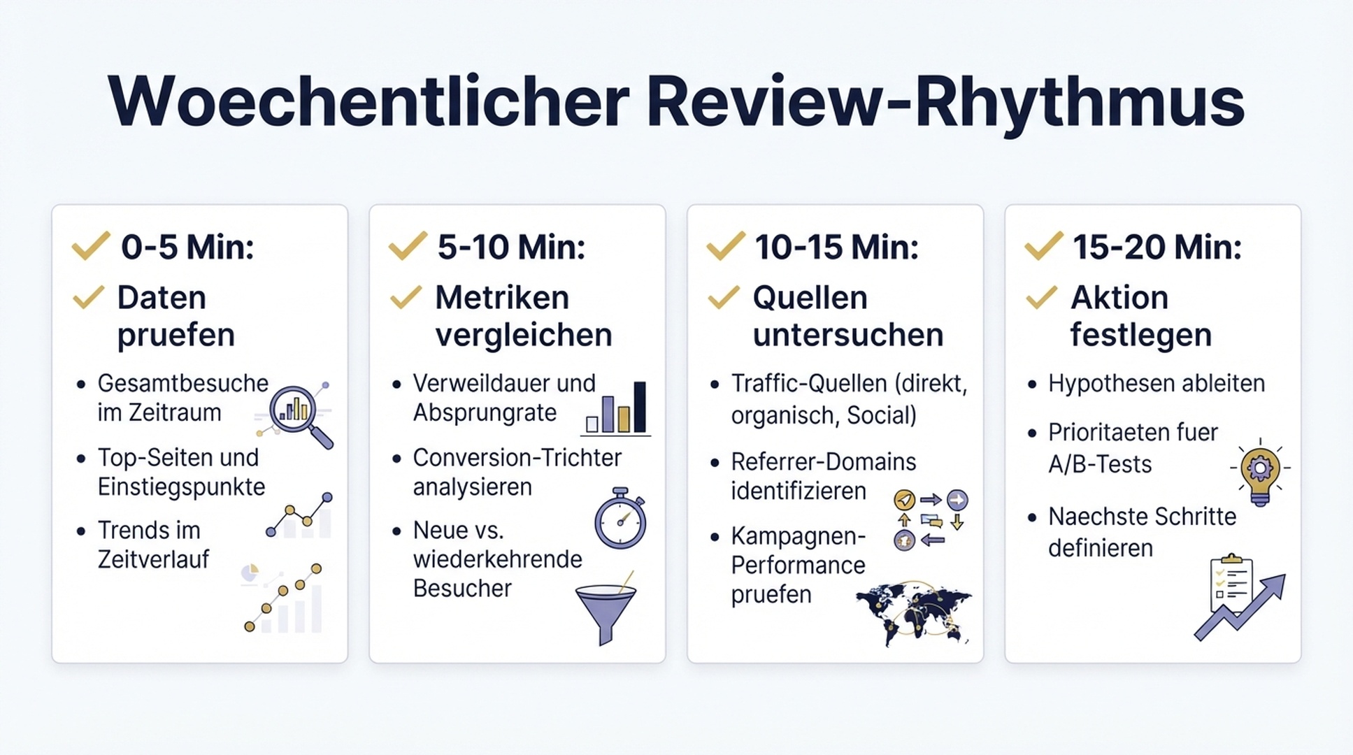 Woechentlicher Topic-Insights-Review in zwanzig Minuten.