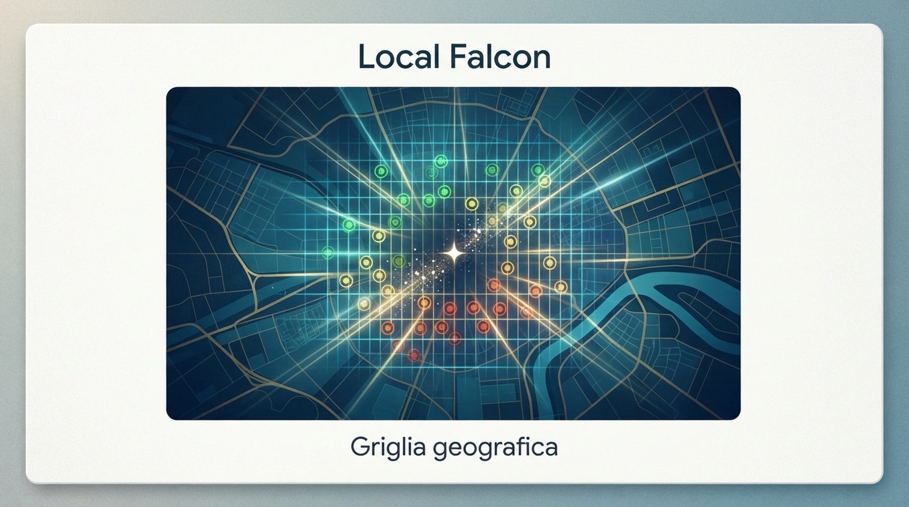 Scheda Local Falcon per griglia geografica, ranking per zona e visibilita AI