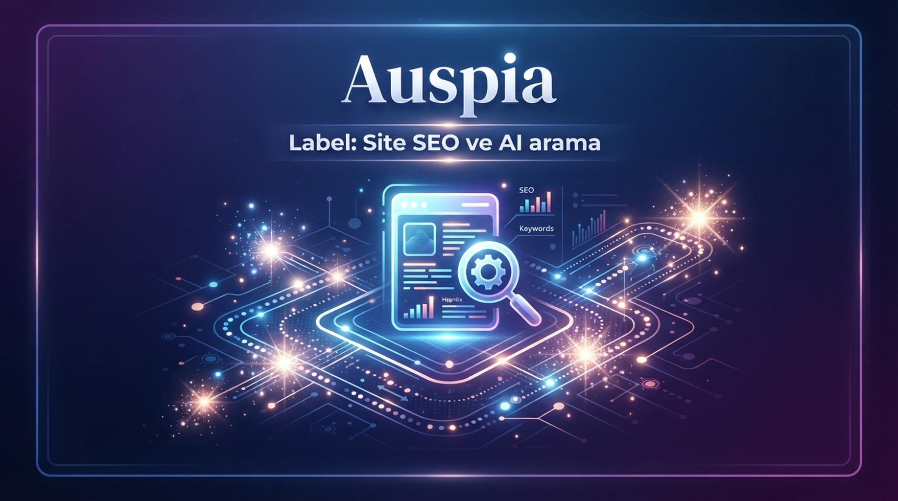Site SEO'su, AI görünürlüğü, tarayıcı erişimi ve GEO hazırlığı için Auspia kartı