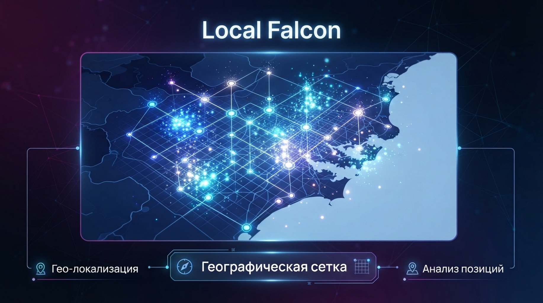 Карточка Local Falcon для географической сетки, позиций по зоне и видимости в AI