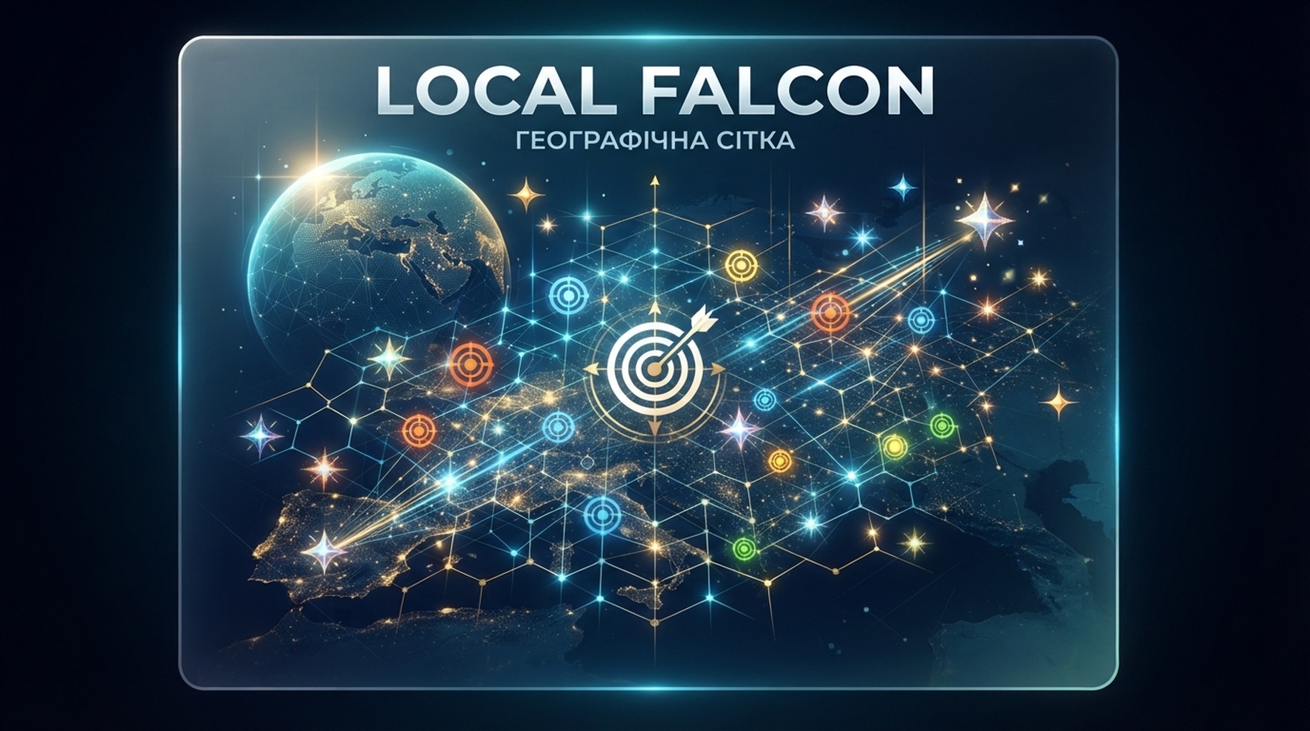 Картка Local Falcon для географічної сітки, позицій за зоною та видимості в AI